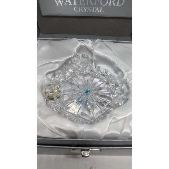 Waterford 2018 Snowflake Wishes Aqua Ornament New - Picture 3 of 12